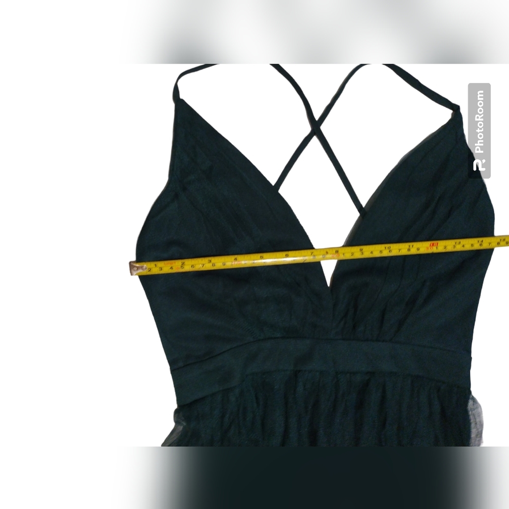 Lulu's Emerald Green Gauzy dress with adjustable straps Sz xxs Prom/ homecoming - Picture 7 of 9